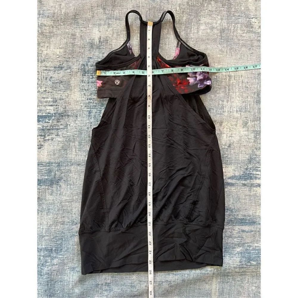 Lululemon Black / Spring Has Sprung Multi No Limits Tank Size 4 - Picture 3 of 6